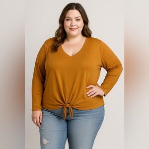 A.n.a Womens V Neck Long Sleeve T-Shirt size XXL